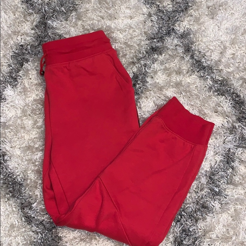 Red joggers